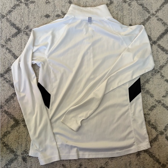 Champion White Quarter Zip Athletic Pullover Long Sleeve Top Size Large - Picture 3 of 4